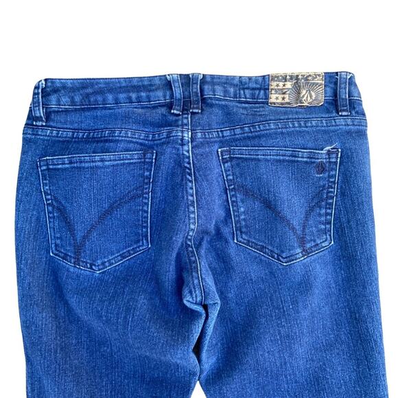 Volcom Would Stalk Flare Medium Wash Flare Jeans Junior's Size 9 / 29 - Picture 6 of 11